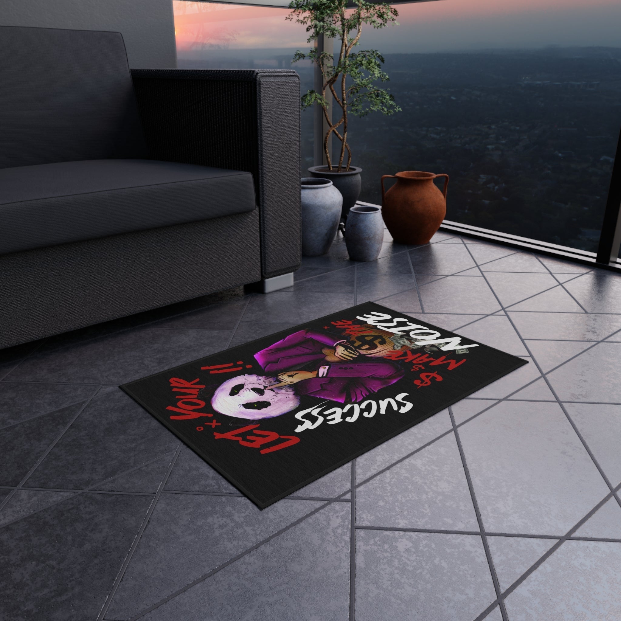 Let Your Success Make The Noise Black Rug