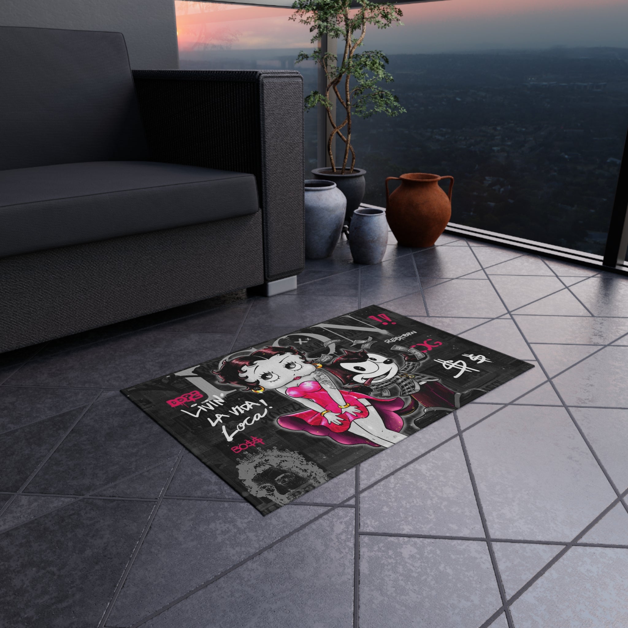 Livin La Vida Loca Black&Gold Rug
