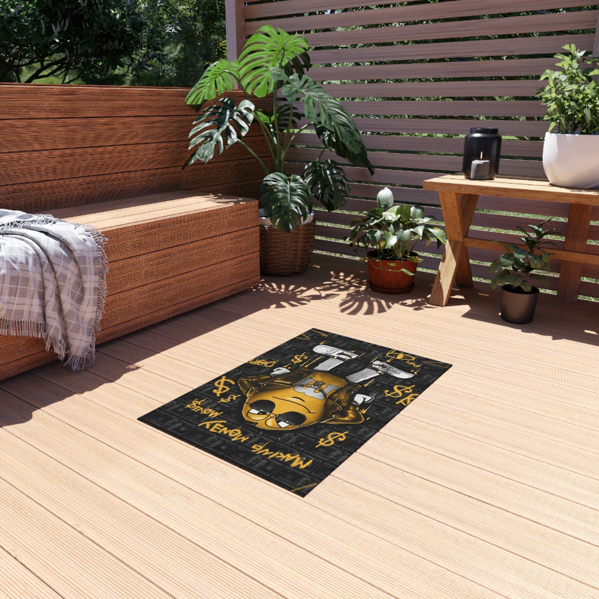 Making Money Moves Black & Yellow Motivational Rug